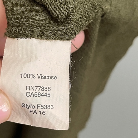 EUC Madewell Novella Lace-Up Olive Green Dress Size Medium - Picture 6 of 8